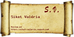 Siket Valéria névjegykártya